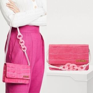 Jacquemus Le Riviera Croc-effect Leather Shoulder Bag